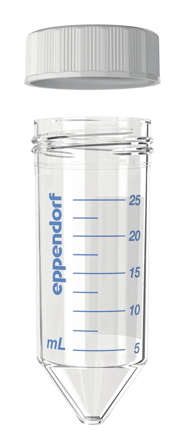 艾本德Eppendorf Conical Tubes 25 mL 帶螺旋蓋, 25 mL, 啟動套裝，4  個單離心管架，6  個轉子適配器，轉子孔可容納 50  mL 錐形管, PCR 潔凈級, 無